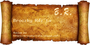 Broczky Réta névjegykártya